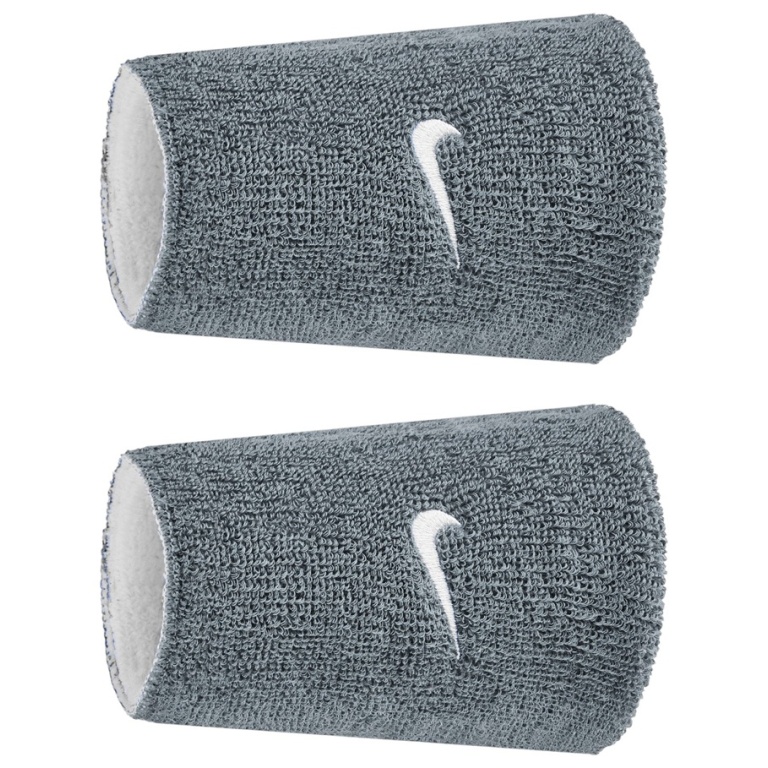 Nike Sweatband Swoosh Classic Reversible Doublewide Jumbo (Cotton Blend) 2025 grey/white - 2 pieces